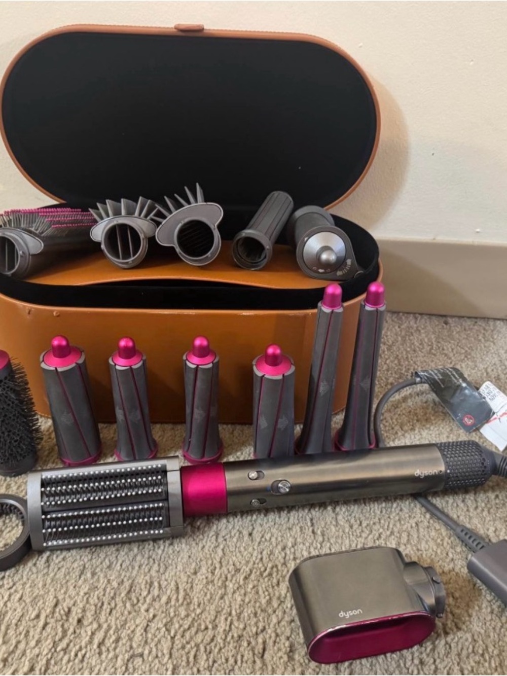 Dyson multi-styler set in pink and gunmetal
